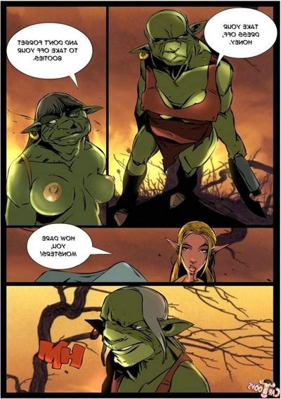 5P Two monstrous green shemales drill a tender elf cutie with their cocks