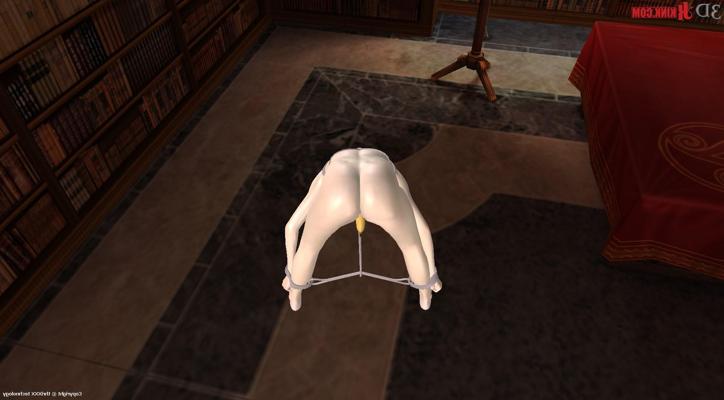 24P Garota muito sexy em BDSM - criada em um jogo interativo de fetiche em 3D
