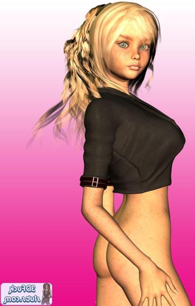 16P Freckled blonde toon babe in jacket