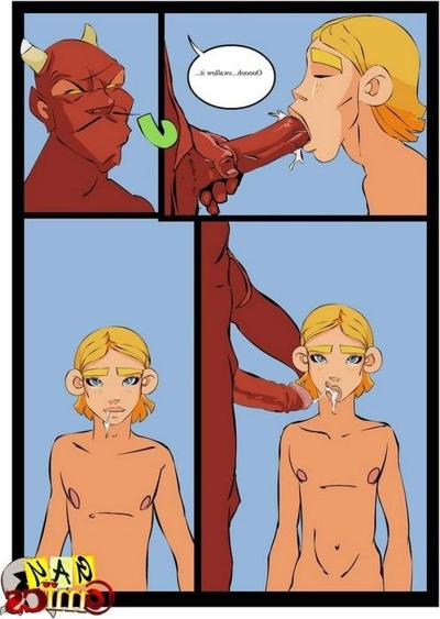10P Gay Demon enjoying a blowjob