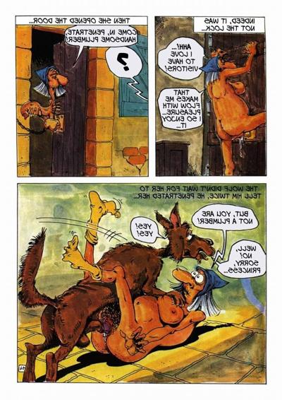 9P Porn comics of the big red riding hood and wolf adventure
