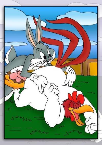 12P Honey Bunny gets fucked in her throat by Daffy Duck