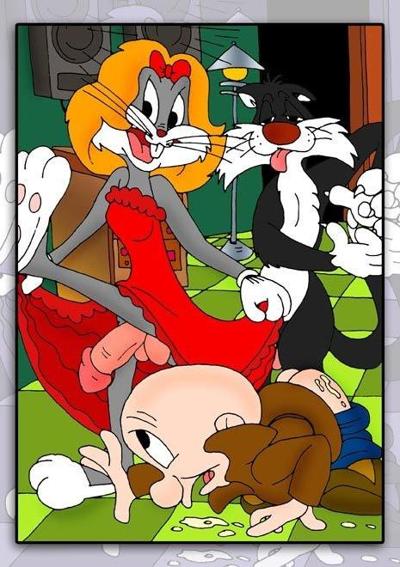 12P Alluring Lola slams Daffy Duck and gets a cum