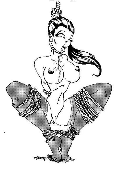 15P bizarre female rope strangle artwork horrible pain