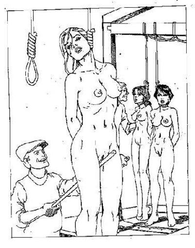 15P beautiful women scream in bondage horror artwork