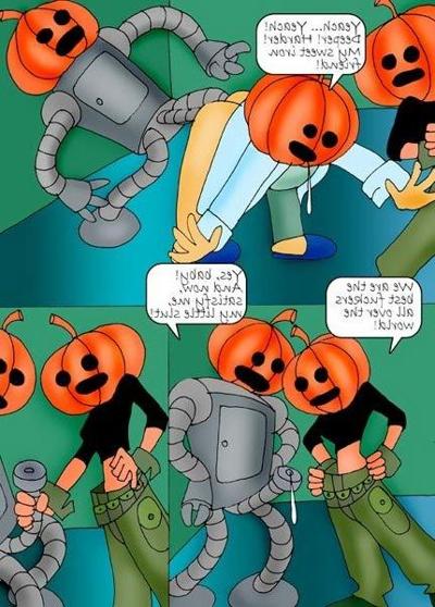 12P Scared Wendy strokes robot Bender