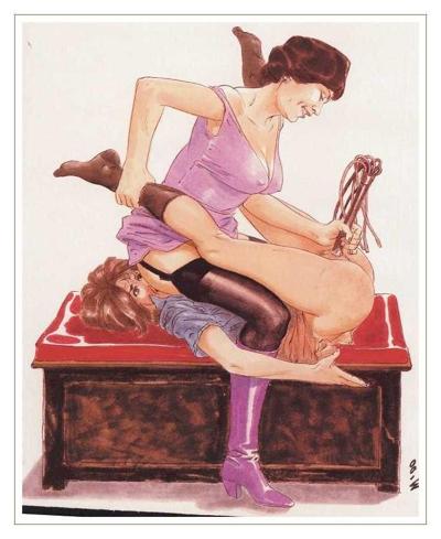 15P hard painful female spanking artworks and evil drawings