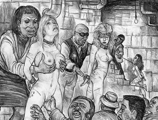 15P whipped and beaten horrible bdsm art