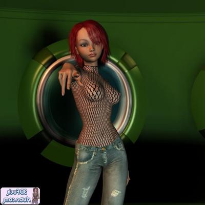 20P Garota toon ruiva 3d com camisa transparente