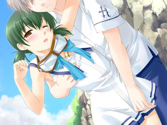 20P Beautiful summer hentai teens with big breasts in bathing suits