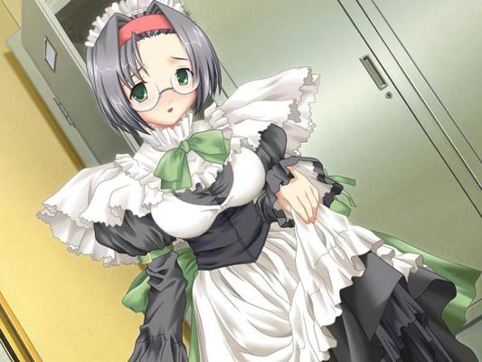 20P Young hentai maids in french uniforms try to serve their master