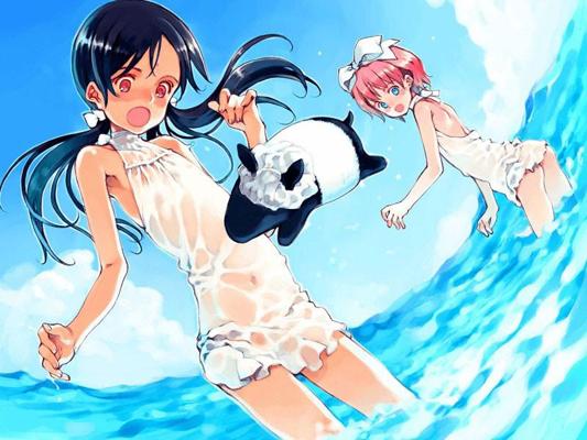 20P Gothic style hentai teens in sexy corsets in tight white panties