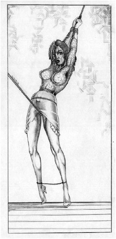 15P erotic contortion bondage art drawings