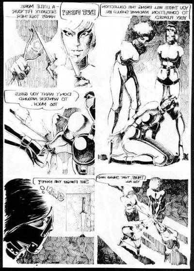 15P vintage female leather and rope bdsm art