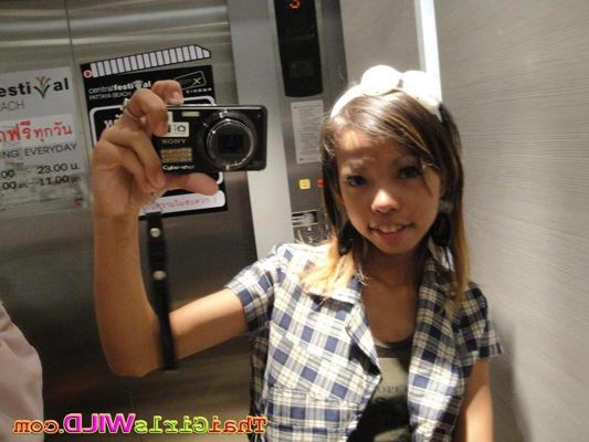 16P Slender cutie from Bangkok sips pop from a straw and takes pics