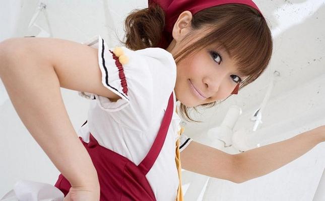 15P Lovely japanese model Meiko showing tits and pussy