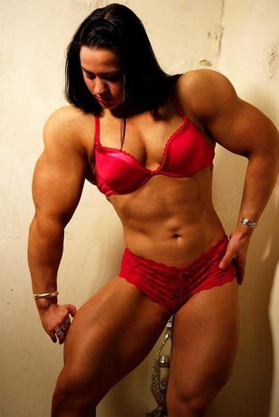 12P Gorgeous young muscle girl shows off her sexy muscles