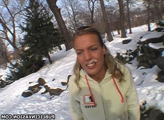 16P Hot Blonde Sucks Dick In Park And Gets Creamy Fresh Facial