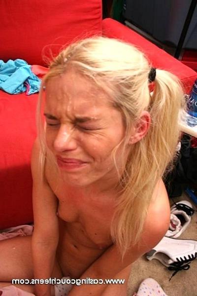 16P Hot pigtailed blonde teen shows great ass on the casting couch