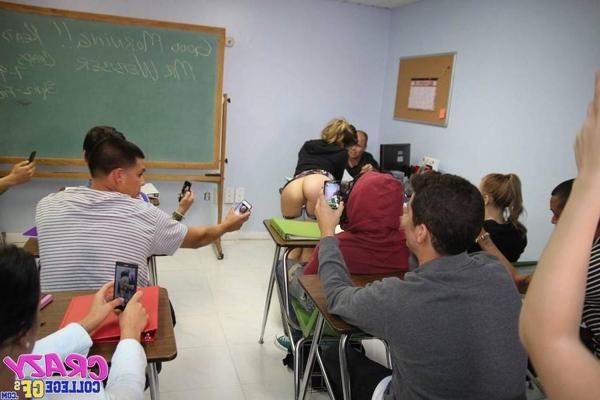 12P Sexy college slut got naked in front of the whole class