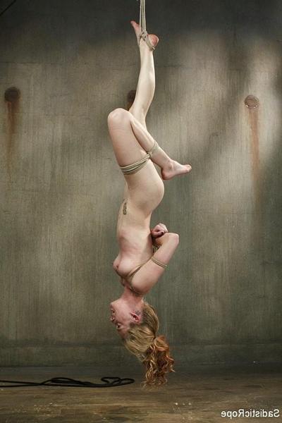17P Jeze Belle petite blonde in extreme rope bondage made to orgasm