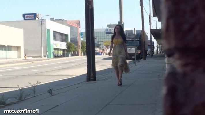 16P Chick gets dress pulled down by pervert on the street