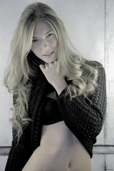 4P Slender blonde babe Angelica strip teasing in softcore nude erotica