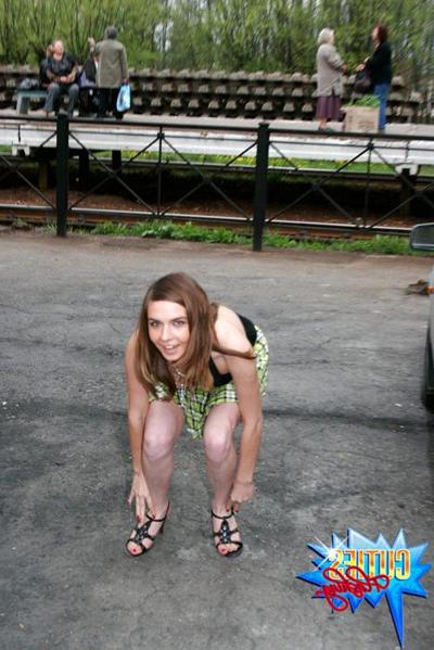 16P Cute shameless teen rubs her juicy pink in public