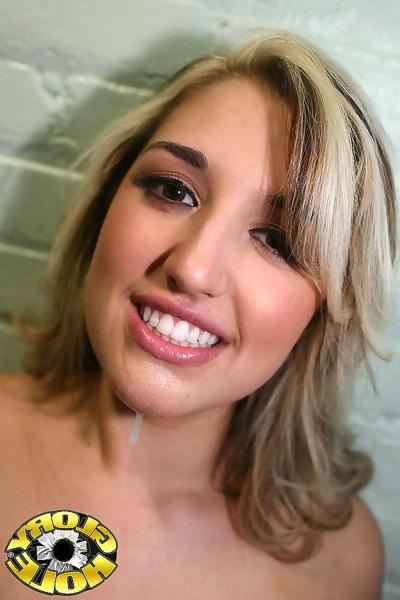 18P Gorgeous Dayna Vendetta pleasuring a huge black gloryhole cock