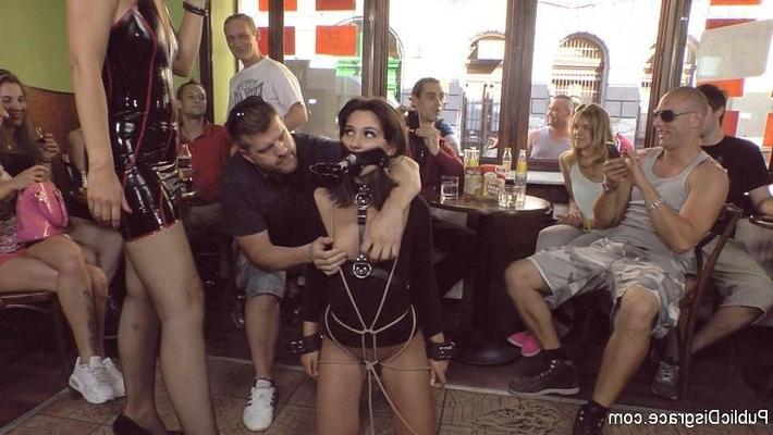 17P Bella Beretta is bound put on public display and fucked by lezdo