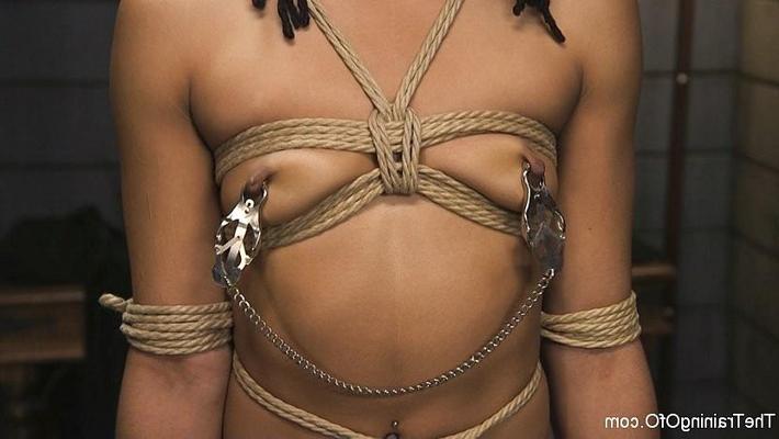 20P Kira Noir ebony is rope bound for anal bdsm sex training by Owen