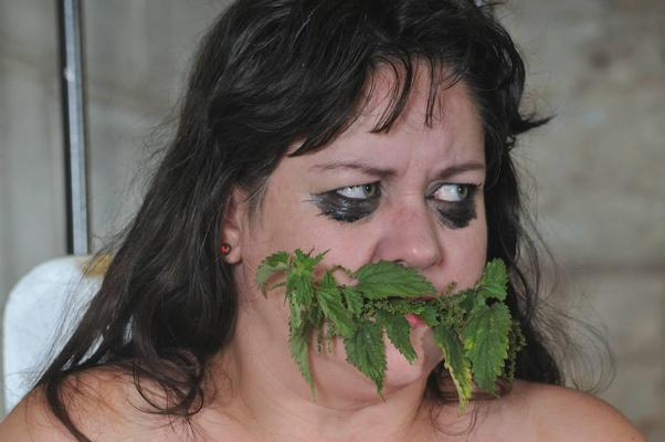 16P Stinging nettles bdsm and needle torture of mature bbw Andrea