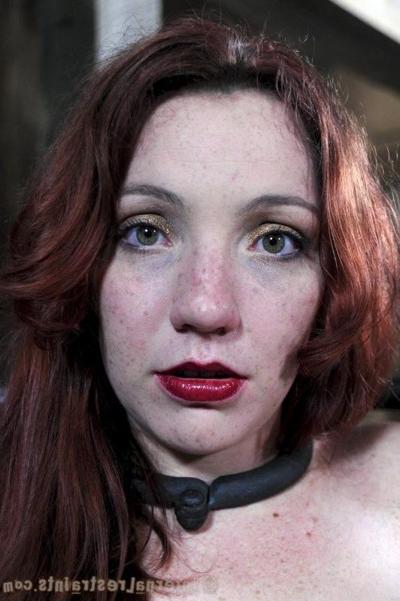 16P Maggie Mead bound in chains and milked by machine