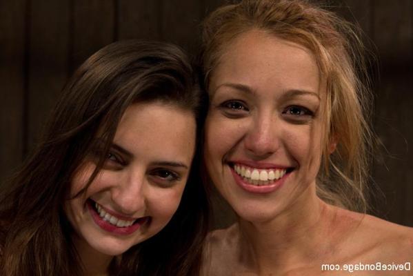 15P Audrey Rose and Missy Mink are bound with belts made to orgasm