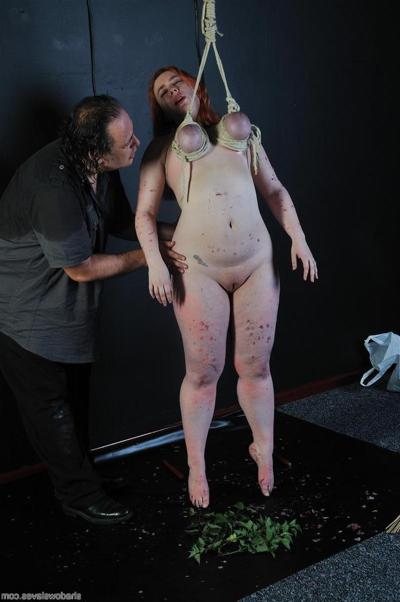 16P Breast hanging torture and sado maso boobie bondage of amateur redhead slavegirl