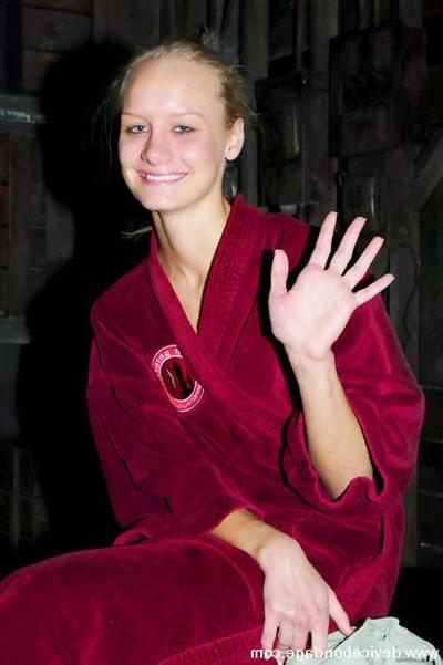 15P Blonde submissive ingeniously restrained and toyed
