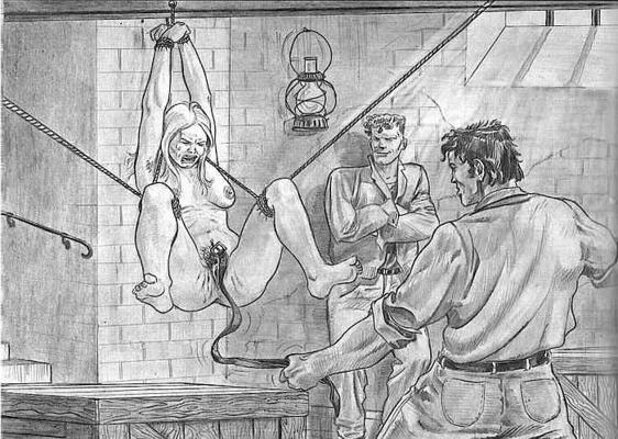 15P horrific and terrible vintage bdsm drawings