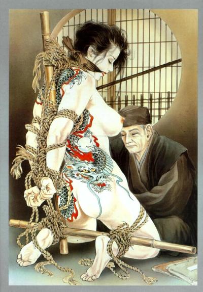 15P classic Japanese rope bondage art