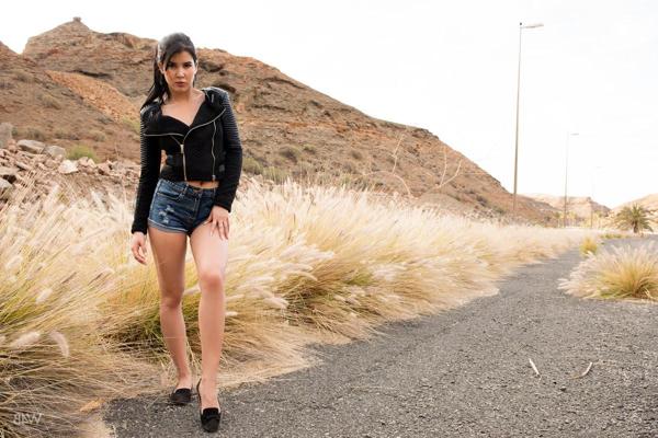 16P Delectable teen Lady Dee gets naked on a nudist beach