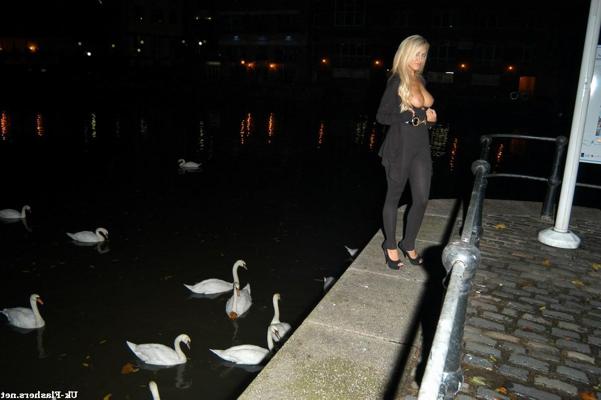16P Blonde pornstar flashing big tits in Bristol with Stephanie Knight in public nud