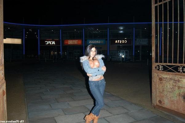 14P Busty flashing pornstar Dolly Delights public nudity and downtown exhibitionism 
