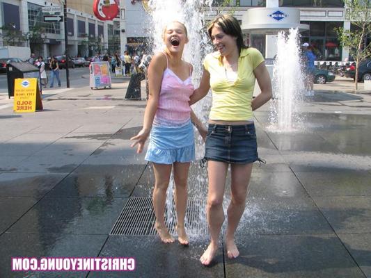 15P Two naughty teens kissing and posing on their holiday