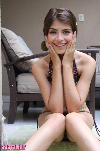16P Teen girl in bikini gets wet outside