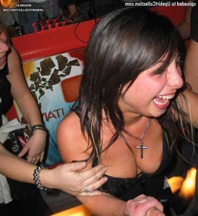 15P Tight corset squeezes big tits and uncovers downblouse