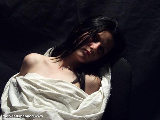 16P Creepy mummification bondage of yummy brunette