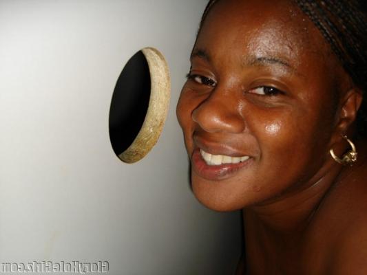 20P Fat ebony slut sucking train of cocks at gloryhole