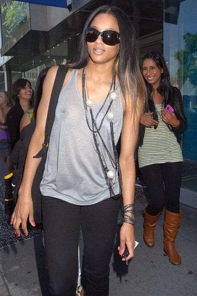 16P Ciara black pop star celebrity showing her big hard nipples