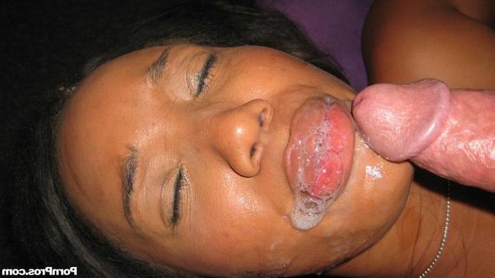 16P rounded assed black girl blasted with cum on her face