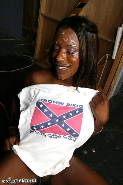 17P beautiful and busty ebony gangbanged and facialed by white men