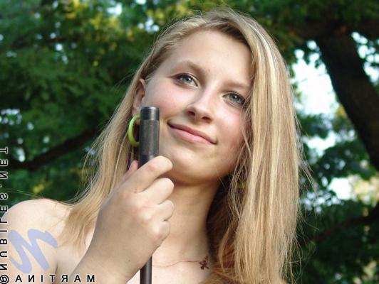 18P Petite teen babe outdoors